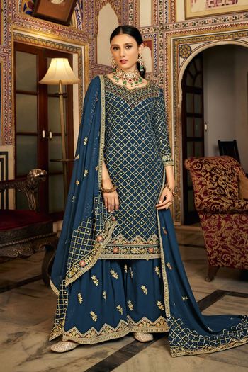 Chinon Semi Stitched Sharara Suit SS05350045