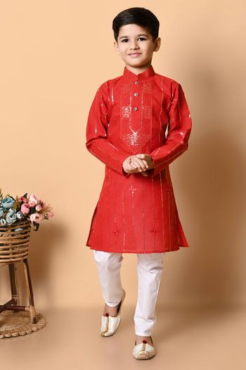 Cotton Embroidery Work Kurta Pajama BK05820581