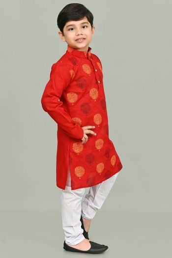 Cotton Printed Kurta Pajama BK05820559