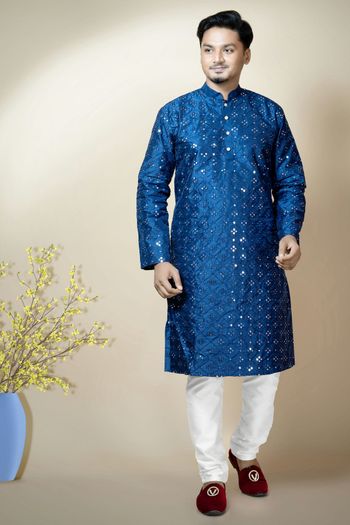 Dhupian Silk Embroidery Kurta Pajama KP05820476