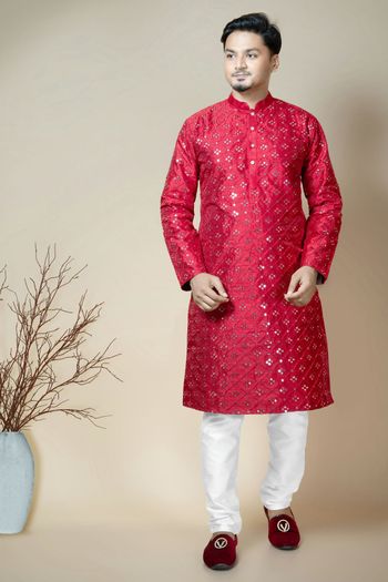 Dhupian Silk Embroidery Kurta Pajama KP05820475