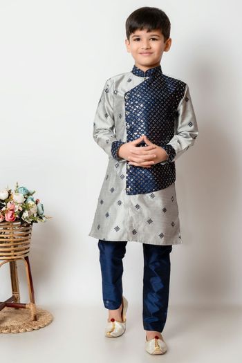 Dhupian Silk Embroidery Work Kurta Pajama BK05820577