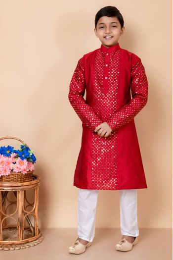 Dhupian Silk Embroidery Work Kurta Pajama BK05820571