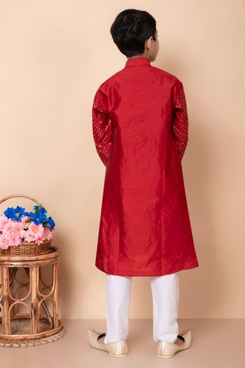 Dhupian Silk Embroidery Work Kurta Pajama BK05820571