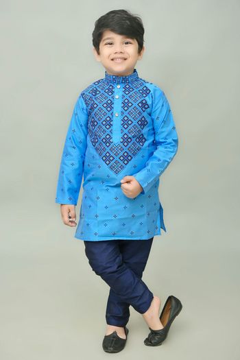 Dhupian Silk Printed Kurta Pajama BK05820550