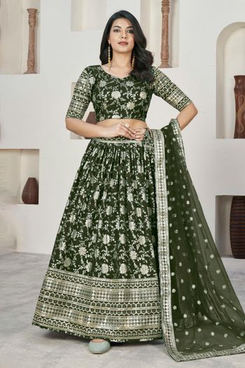 Dola Jacquard Embroidery Lehenga Choli LD03880540