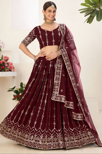 Faux Georgette Embroidery Lehenga Choli LD03880555