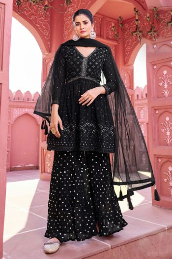 Georgette Semi Stitched Sharara Suit SS05350090