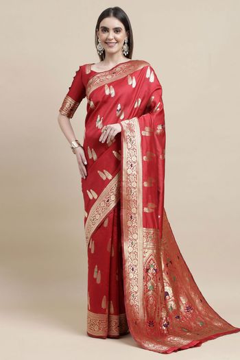 Kanjivaram Silk Woven Work Casual Wear Saree SR03231746