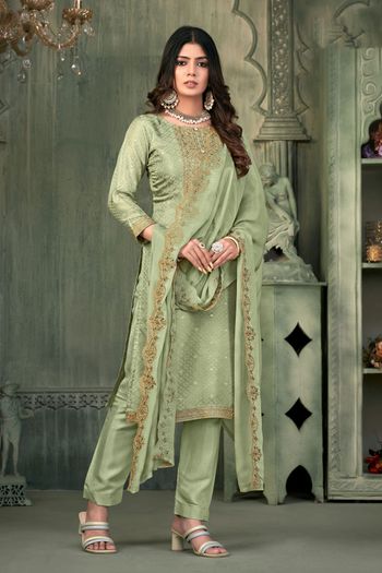 Muslin Jacquard Pant Style Suit SM00491611