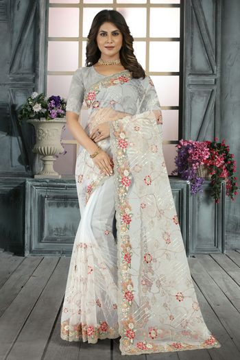 Net Designer Saree SR01541292