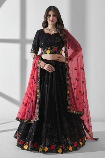 Net Embroidery Lehenga Choli LD03880533