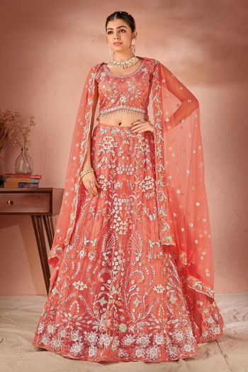 Net Embroidery Lehenga Choli LD03880482