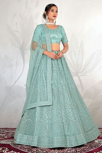 Net Semi Stitched Embroidery Lehenga Choli LD02290910