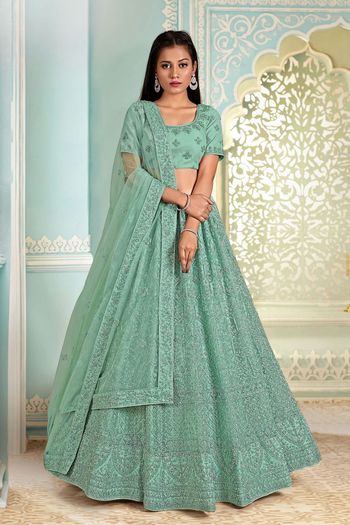 Net Semi Stitched Embroidery Lehenga Choli LD02290907