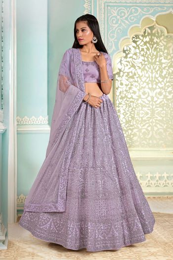 Net Semi Stitched Embroidery Lehenga Choli LD02290906