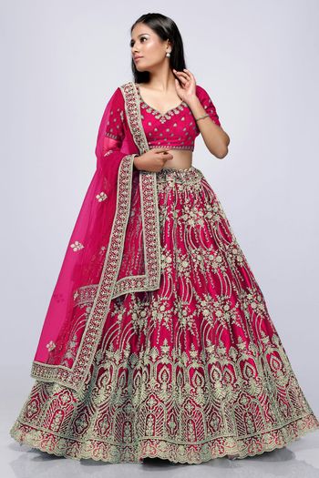 Net Semi Stitched Embroidery Lehenga Choli LD02290865