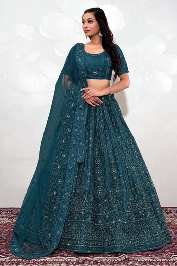 Net Semi Stitched Embroidery Lehenga Choli LD02290933