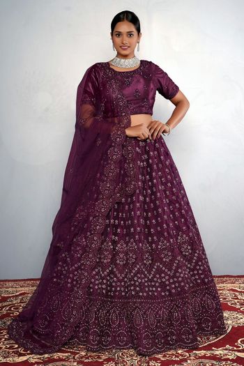 Net Semi Stitched Embroidery Lehenga Choli LD02290919