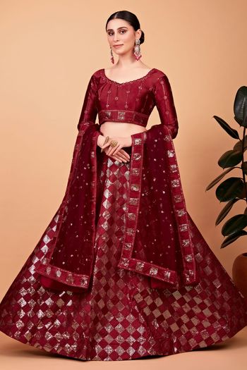 Silk Embroidery Lehenga Choli LD03880570