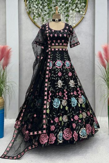 Soft Net Embroidery Lehenga Choli LD03880488