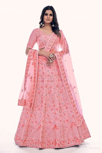 Soft Net Embroidery Lehenga Choli LD04901159