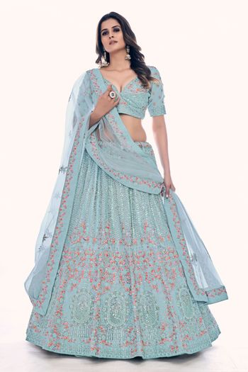 Soft Net Embroidery Lehenga Choli LD04901158