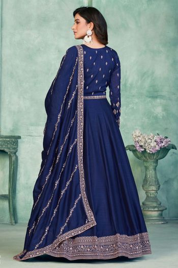 Art Silk Semi Stitched Anarkali Suit SM01640384