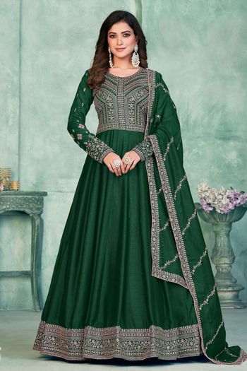 Art Silk Semi Stitched Anarkali Suit SM01640383