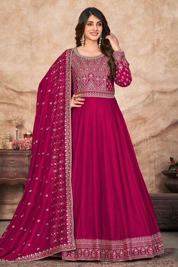 Art Silk Semi Stitched Anarkali Suit SM01640397