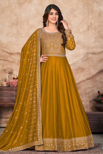 Art Silk Semi Stitched Anarkali Suit SM01640396