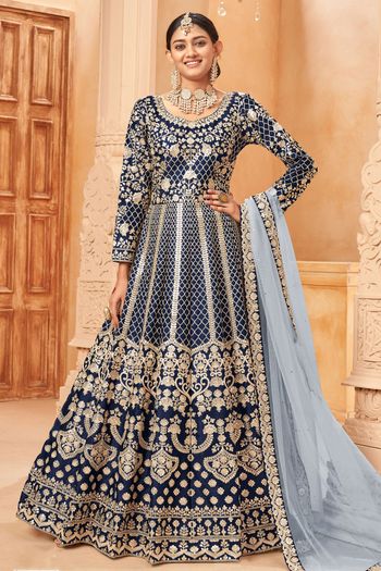 Art Silk Semi Stitched Anarkali Suit SM01640307