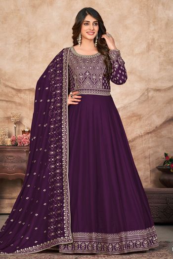 Art Silk Semi Stitched Anarkali Suit SM01640395