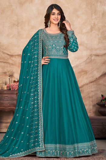 Art Silk Semi Stitched Anarkali Suit SM01640394