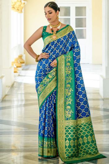 Banarasi Silk Meenakari Bandhani Woven Saree SR05800384