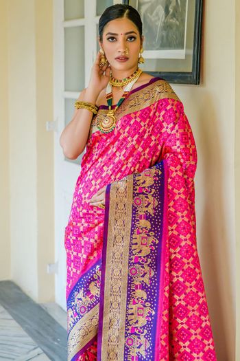 Banarasi Silk Meenakari Bandhani Woven Saree SR05800382