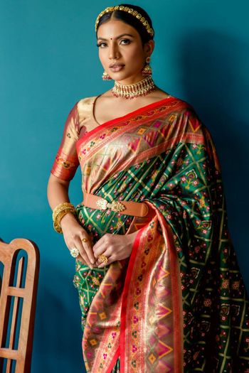 Banarasi Soft Silk Meenakari Woven Patola Saree SR05800464