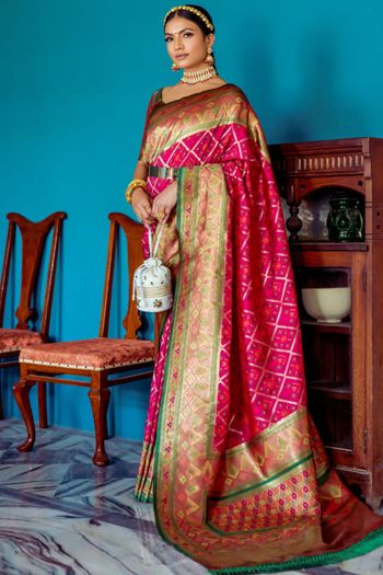 Banarasi Soft Silk Meenakari Woven Patola Saree SR05800471