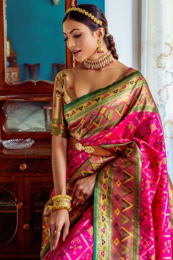 Banarasi Soft Silk Meenakari Woven Patola Saree SR05800469