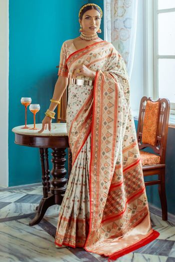 Banarasi Soft Silk Meenakari Woven Patola Saree SR05800470