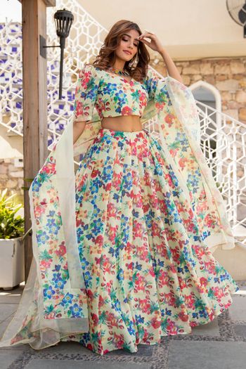 Chanderi Digital Print Semi Stitched Lehenga Choli LD01041119