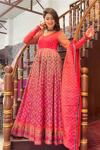 Chanderi Stitched Gown GW01041179