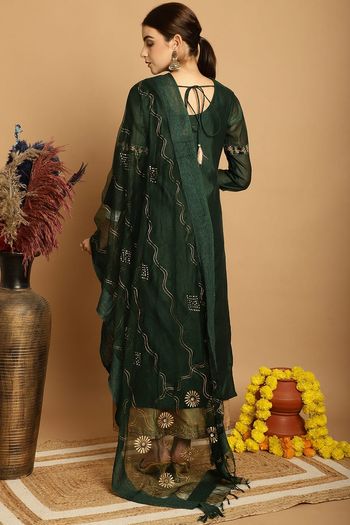 Chanderi Stitched Kurti Sets KR04784513