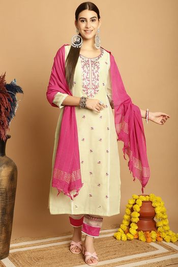 Chanderi Stitched Kurti Sets KR04784532