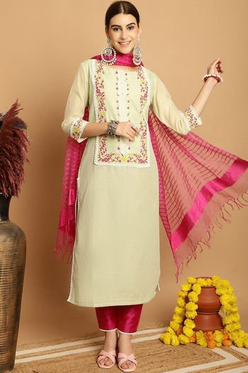 Chanderi Stitched Kurti Sets KR04784533