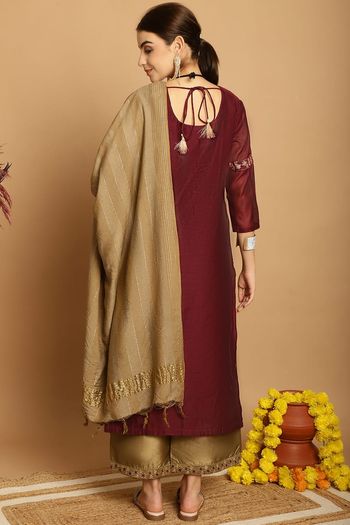 Chanderi Stitched Kurti Sets KR04784535