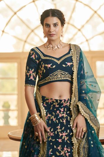 Chinnon Silk Semi Stitched Designer Lehenga Choli LD05730106