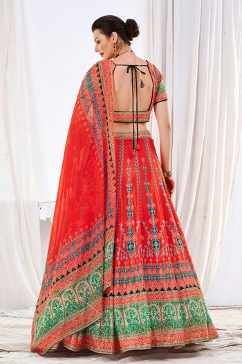 Chinon Digital Print Semi Stitched Lehenga Choli LD01041138