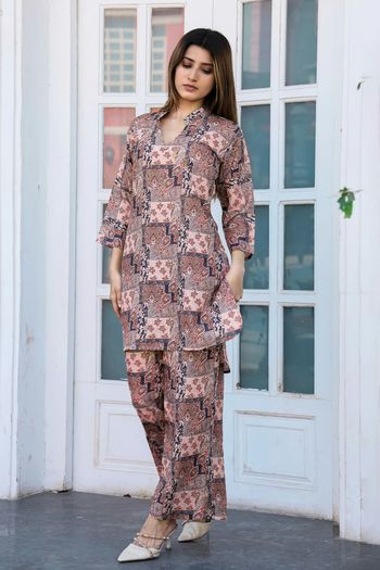 Cotton Digital Print Stitched Co-Ord Set WW05730290