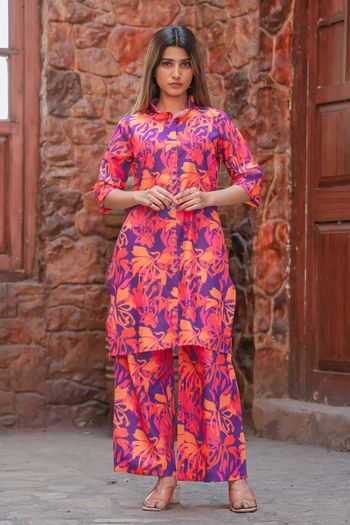 Cotton Digital Print Stitched Co-Ord Set WW05730293